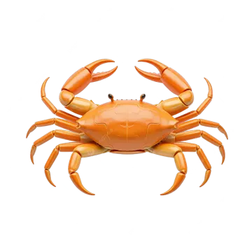 an orange crab on a white background