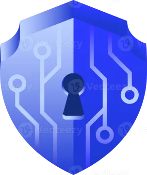 a shield with a lock on it