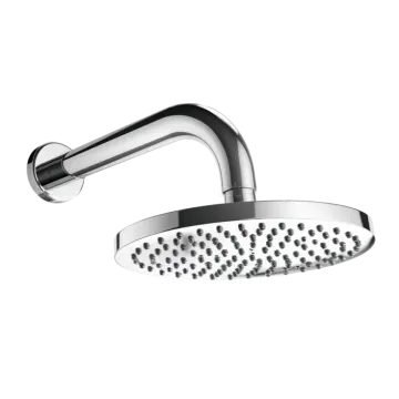 an image of a chrome finish shower head