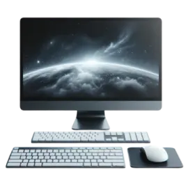 a desktop computer sitting on top of a desk