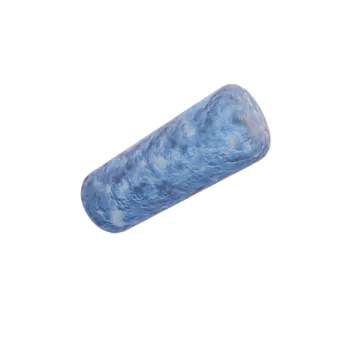 a blue and white marble tube