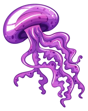 a purple jellyfish on white background
