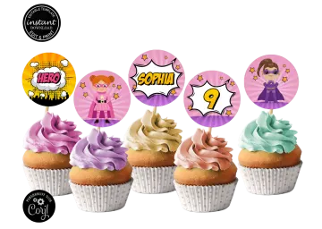 superhero girl cupcake toppers