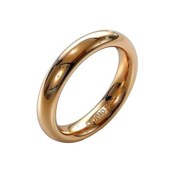 a gold wedding ring with the word love on it