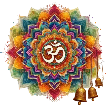 a colorful flower with the oma symbol on it