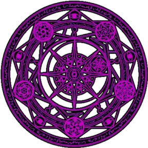 a purple and black circular design