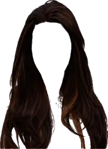 a woman with long dark brown hair