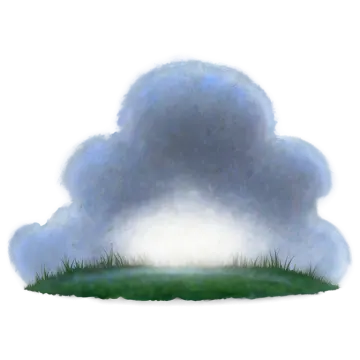 a drawing of a cloud in the grass
