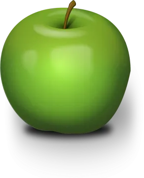 a green apple on a white background