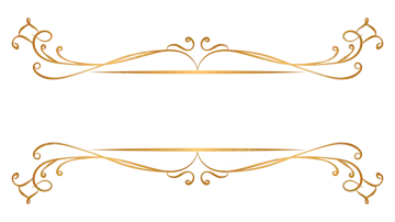 a set of gold decorative elements