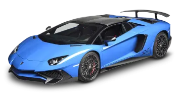 a blue sports car on a white background