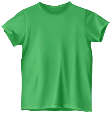 a green t - shirt on a white background