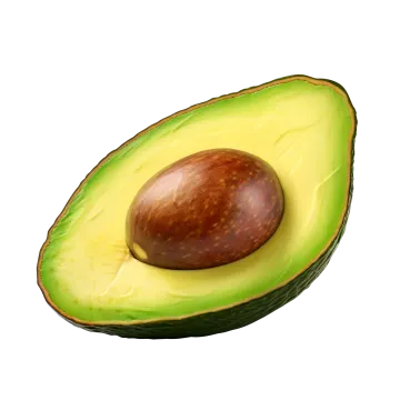 an avoca with a half cut in half