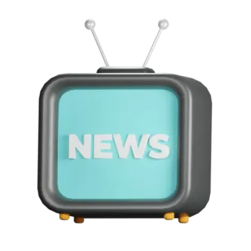 a television with the word news on it