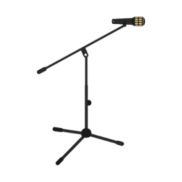 a microphone stand on a white background