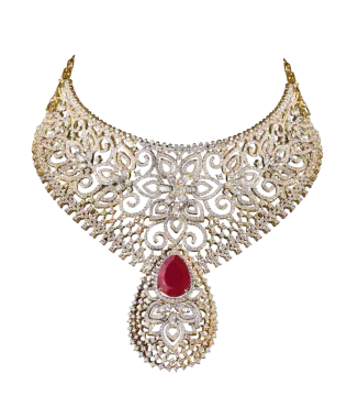 a diamond and ruby necklace