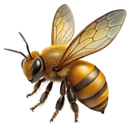 a bee on a white background