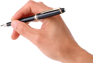 a person holding a pen in their hand