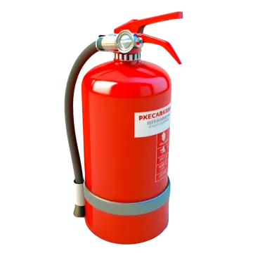 a red fire exor on a white background