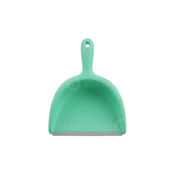 a green plastic duster on a white background