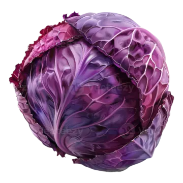 a purple cabbage on a white background
