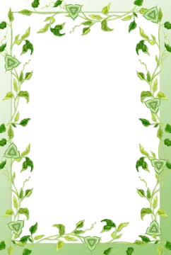 a green frame with leaves on it