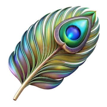 a peacock feather with blue eyes and green feathers