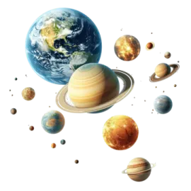 an image of the planets and their satellites