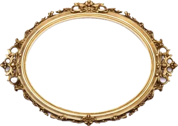 an ornate gold frame with a white background