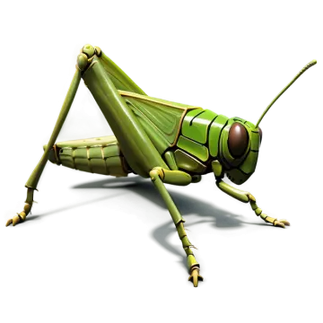 a green grasshopper on a white background