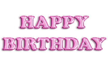 pink happy birthday balloon letters