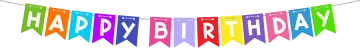 a birthday banner with the words happy birthday