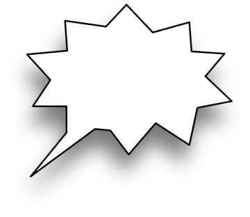 a speech bubble on a white background