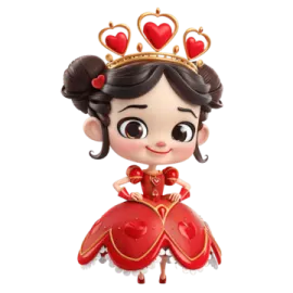 the littlest princess figurin is wearing a red dress and a gold crown