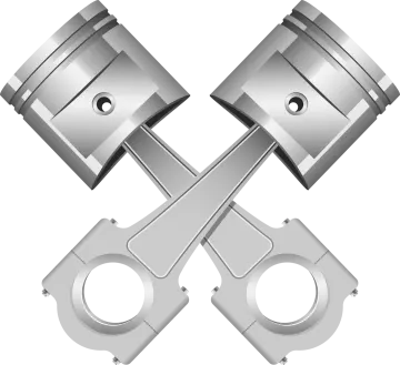 a pair of pistons on a white background