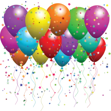 a bunch of colorful balloons with stars