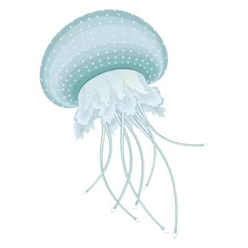 a jellyfish with white dots on it's head