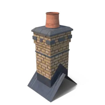 a brick chimney with a chimney cap