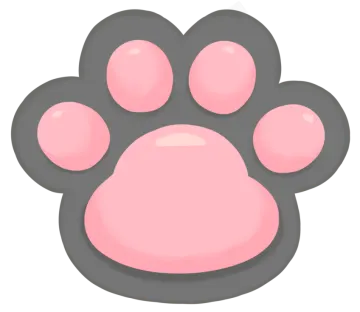 a pink paw on a white background
