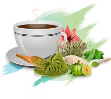 a cup of green tea and some spices