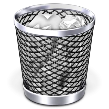 a trash can with ice in it