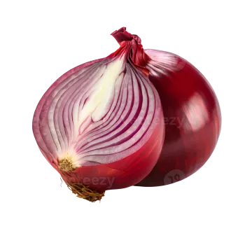 a red onion on a white background