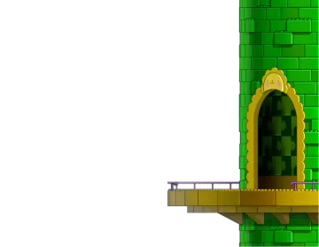 a green tower with a clock on top