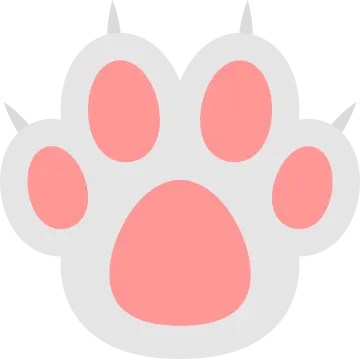a pink paw on a white background