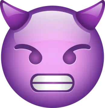 a purple icon with horns on it