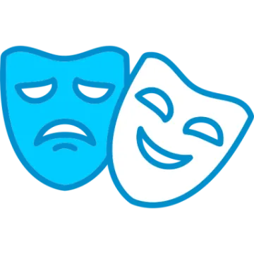 two masks with sad faces
