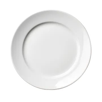 an empty white plate on a white background