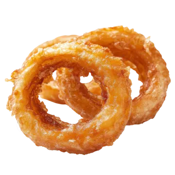 onion rings on a white background
