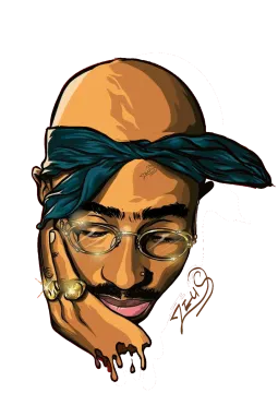 a drawing of a man with glasses and a beard