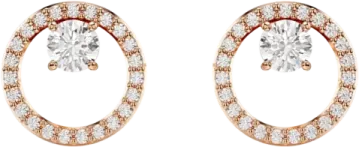 a pair of rose gold and diamond earrings